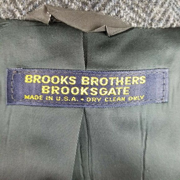 Vintage Brooks Brothers Mens Tweed Blazer 40S Gray - Picture 10 of 11